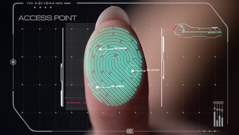 Makrofuturistischer-Fingerabdruckscanner,-Der-Den-Zugang-Zur-Biometrischen-Identifizierung-Blockiert